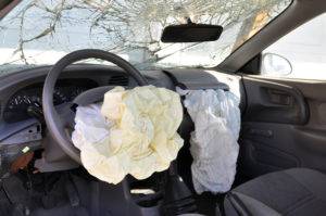 deployed airbags after a car wreck