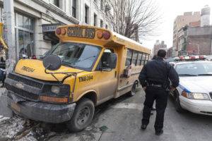 police respond to traffic accident involving new york school bus
