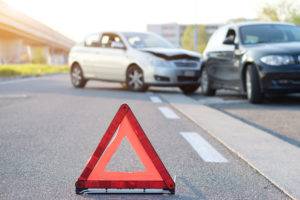 red reflective triangle after auto collision