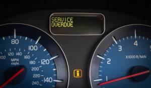 service overdue message on car’s dashboard