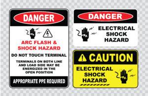 signs warning of electrical hazards