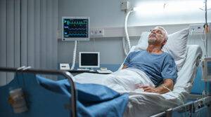 A man in a hospital. A Philadelphia defective drug lawyer can fight for compensation for your losses and injuries