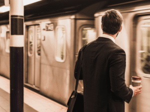 Man waiting for subway
